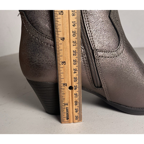 Frye and Co Daxx Stacked Heel Cowboy Boots Platinum Western Shoes Women's 6.5 - Picture 12 of 14